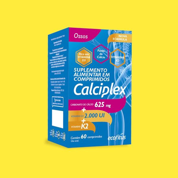 Imagem de Calciplex 2.000UI D3 + K2 625mg 60 Comprimidos Ecofitus