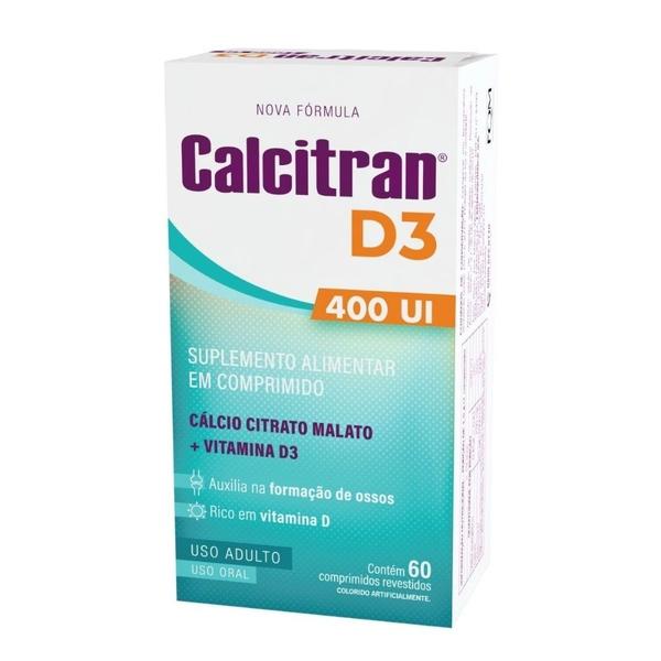 Imagem de Calcitran D3 400UI 60 Comprimidos - Cálcio Citrato Malato com Vitamina D