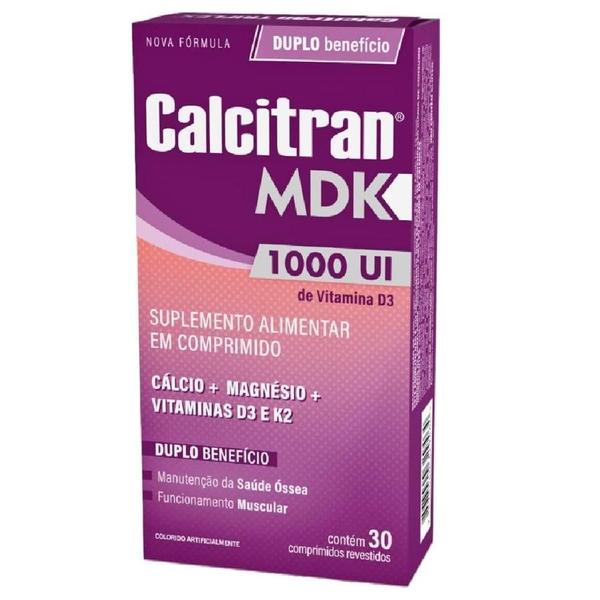 Imagem de Calcitran MDK 1000UI Com 30 Comprimidos Sem Sabor