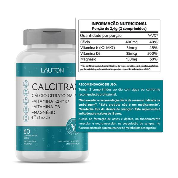 Imagem de Calcitrax Calcio Citrato Malato Com Vitaminas Premium Lauton