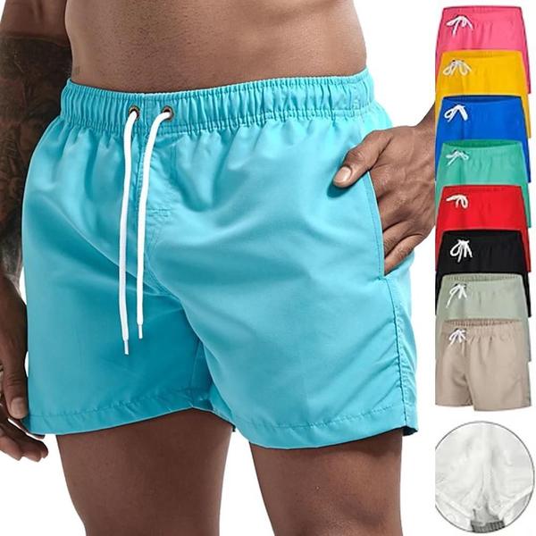 Imagem de Calções de Banho Masculinos Respiráveis e de Secagem Rápida com Bolsos e Cordão - Ideal para Surf e Praia