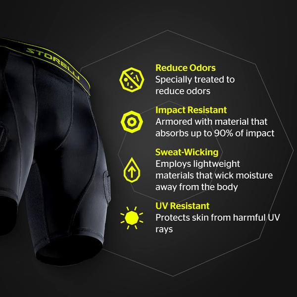 Imagem de Calções íntimas esportivas Storelli BodyShield unissex Black Youth