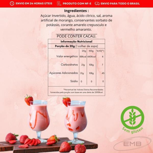 Calda de Morango para Sobremesas - Embanet - 6 Unidades - Sabores Nobres Imagem de Calda de Morango para Sobremesas - Embanet - 6 Unidades