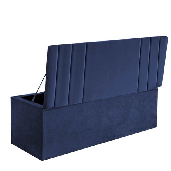 Imagem de Caldadeira Baú Recamier Casal 140CM Grécia material sintético Azul Marinho - D A DECOR