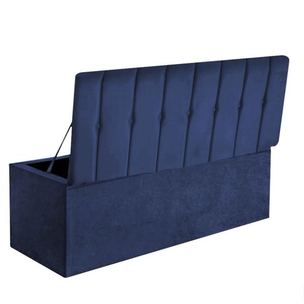 Imagem de Caldadeira Baú Recamier Casal 140CM Kiara material sintético Azul Marinho - D A DECOR