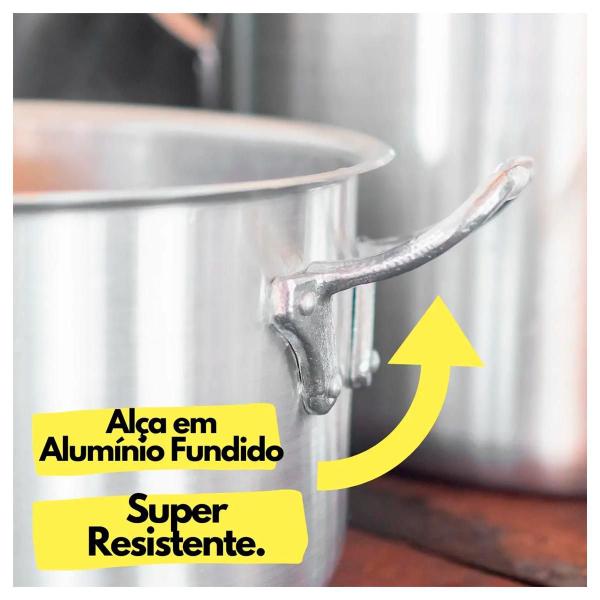 Caldeirão Alumínio Nº50 Linha Hotel 95 Litros Restaurante - Aluminio Nacional Imagem de Caldeirão Alumínio Nº50 Linha Hotel 95 Litros Restaurante