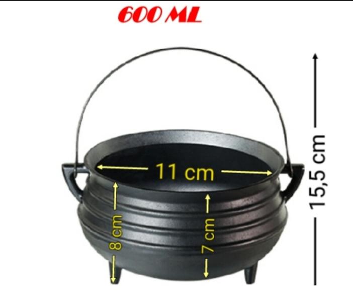 Imagem de Caldeirão Panela Tripé Ferro Sem Tampa 600 ml Para Servir Porção Individual