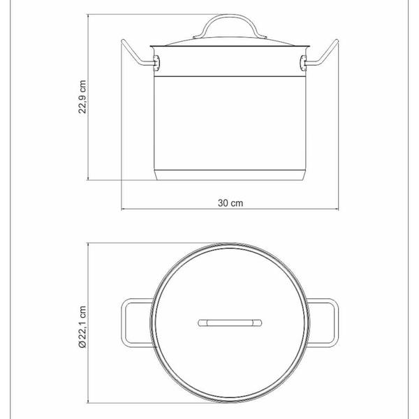 Imagem de Caldeirão Professional Tramontina 20 cm 5,7 L em Aço Inox Fundo Triplo com Tampa e Alças 62648200