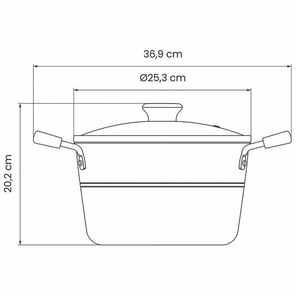 Imagem de Caldeirão Tramontina Sicília Avelã Alumínio Revestimento Antiaderente Starflon 24 cm 5,7 L 20407624