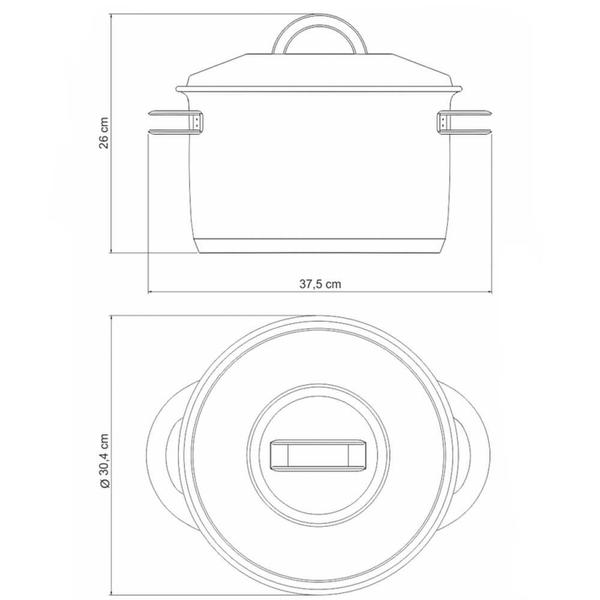 Imagem de Caldeirão Tramontina Solar em Aço Inox Fundo Triplo com Tampa e Alças 28 cm 11,9 L 62505280