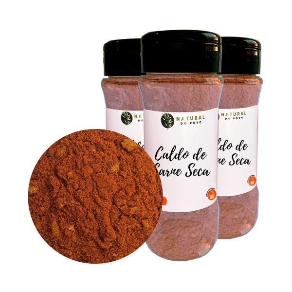 Imagem de Caldo Carne Seca Alta Qualidade Kit 3 Pote Com Dosador 80G