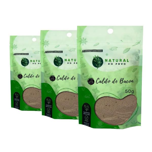 Imagem de Caldo De Bacon Selecionado Qualidade Premium Kit 3 Pouch 50G