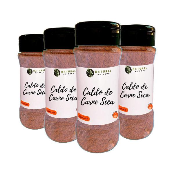 Imagem de Caldo De Carne Seca 100% Natural Kit 4 Pote Com Dosador 80G