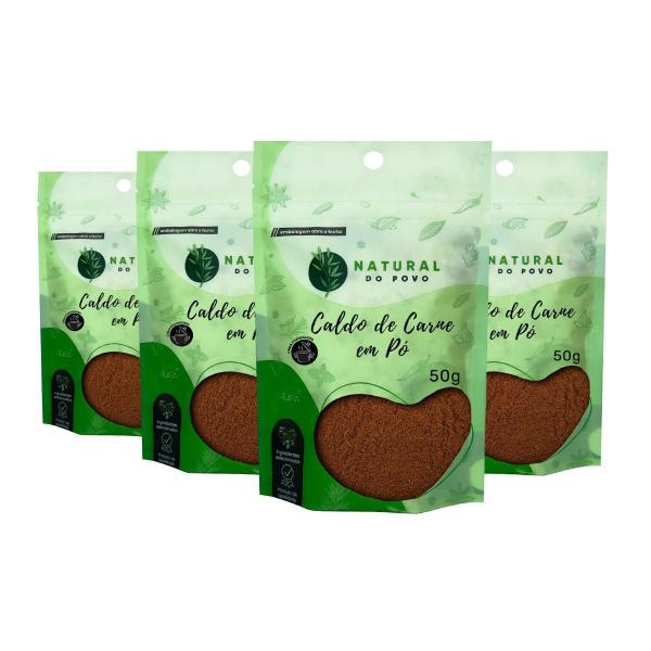 Imagem de Caldo De Carne Seca Qualidade Premium Kit 4 Pouch 50G