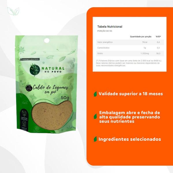 Imagem de Caldo de Legumes em Pó Kit 4 Sabor Intenso com Ingredientes de Qualidade Pouch 