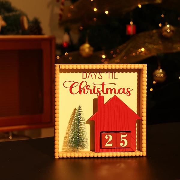 Imagem de Calendário de contagem regressiva de Natal e Advento DECSPAS Wood Frame