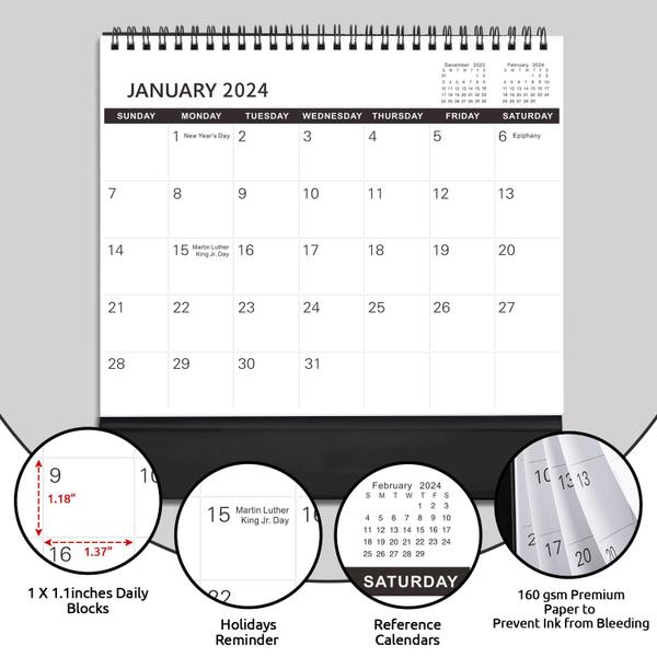 Imagem de Calendário de mesa SKYDUE 2024-2025 18 meses com lista de tarefas e não