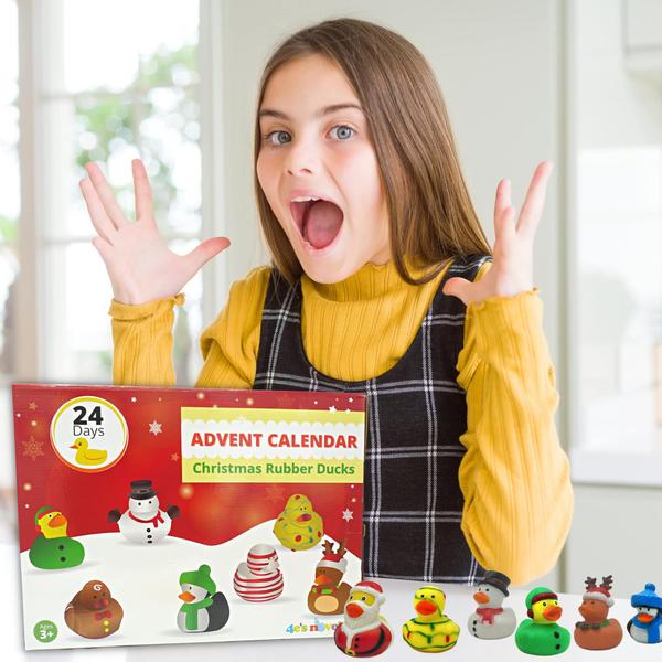 Imagem de Calendário do Advento 2024 para crianças com patos de borracha de Natal