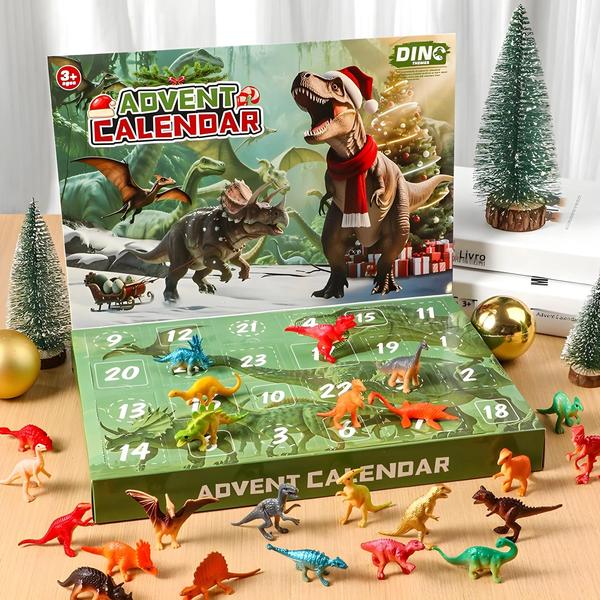 Calendario De Adviento De Dinosaurios 2025 – 24 Figuras Sorpresa De PVC, Cuenta Regresiva Navideña Con Temática Prehistórica, Regalo Original Para Fans De Dinosaurios