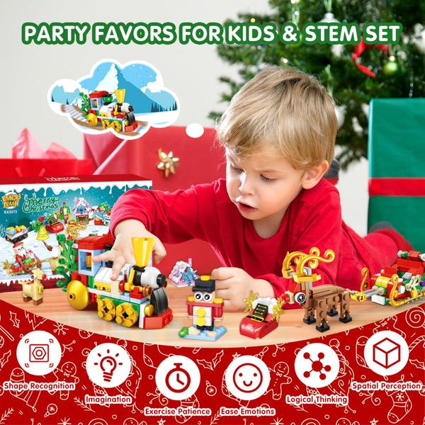 Imagem de Calendário do Advento IMCUAMK 2024 Christmas Building Blocks Kids