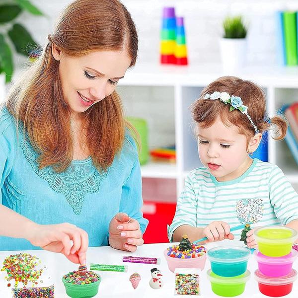 Imagem de Calendário do Advento Manaror 2024, kit DIY Fluffy Slime, 24 unidades para crianças