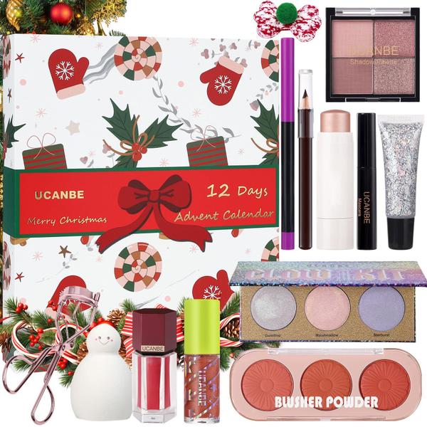 Calendário do Advento UCANBE 2024 com 12 produtos de maquiagem para o Natal Imagem de Calendário do Advento UCANBE 2024 com 12 produtos de maquiagem para o Natal