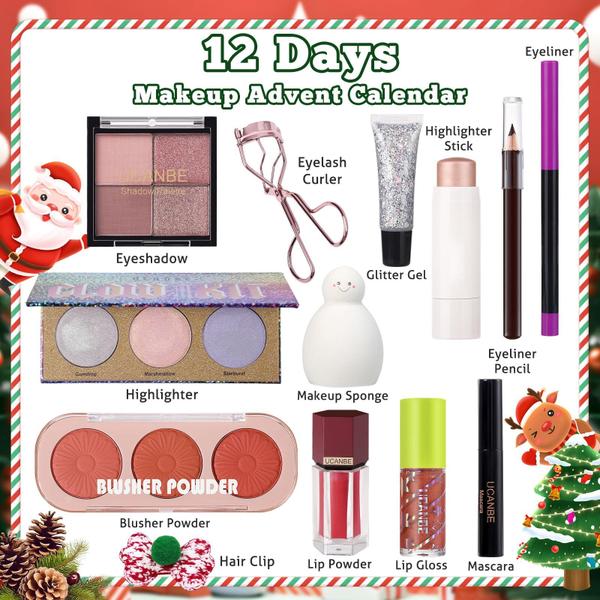 Calendário do Advento UCANBE 2024 com 12 produtos de maquiagem para o Natal Imagem de Calendário do Advento UCANBE 2024 com 12 produtos de maquiagem para o Natal