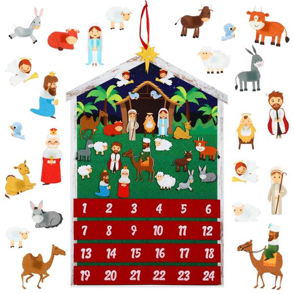 Imagem de Calendário do Advento Yexiya Nativity com 24 enfeites para o Natal