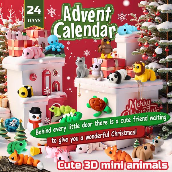 Imagem de Calendário do Advento YILCER 2024 - 24 Miniaturas de Animais para Crianças