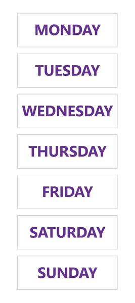 Imagem de Calendário: ímãs, soluções DCM, dias da semana, roxo