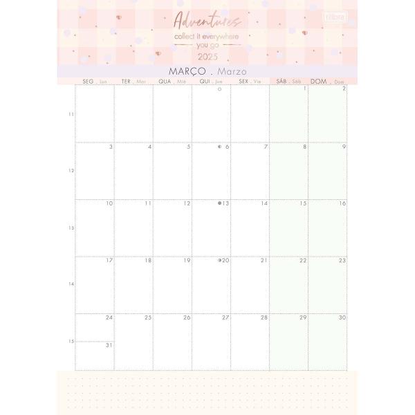 Imagem de Calendário planner Tilibra soho 210x290mm com 12 folhas 