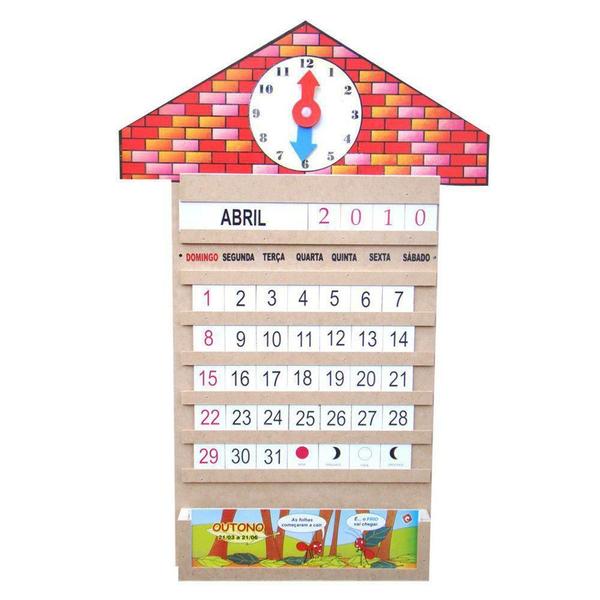 Imagem de Calendário Relógio Educativo Madeira 1060 Carlu