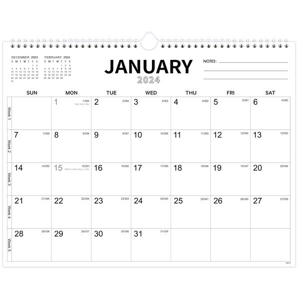 Imagem de Calendário Urneeds 2024 Calendário de parede de janeiro a dezembro 14,7 x 12