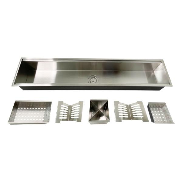 Imagem de Calha Canal Organizador Escorredor Gourmet Úmida Inox 90cm