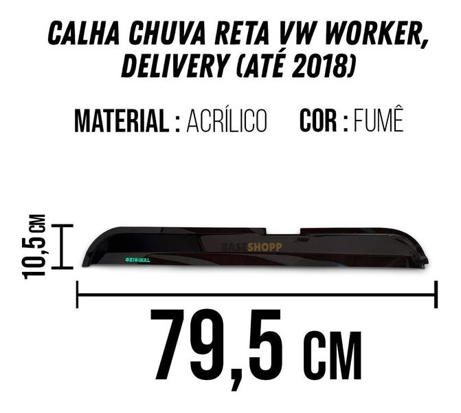 Imagem de Calha Chuva Caminhão Vw Worker Delivery Titan Reta Fumê