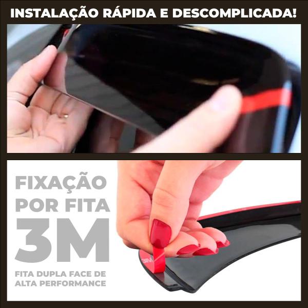 Imagem de Calha Chuva Defletor Inteiriça Slim Celta Prisma 4 Portas 2006 2007 2008 2009 2010 2011 2012 Fumê