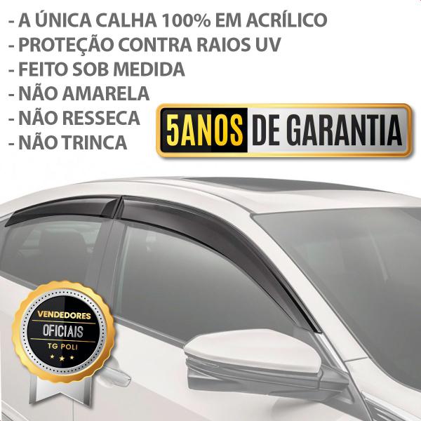 Imagem de Calha Chuva Defletor Inteiriça Slim Golf 4 Portas 2014 2015 2016 2017 2018 2019 Fumê 100% Acrílico