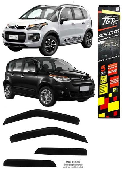 Imagem de Calha Chuva Defletor TG Poli Citroen C3 Picasso 2011 à 2015 Air-Coss 2010 à 2020 4 Portas