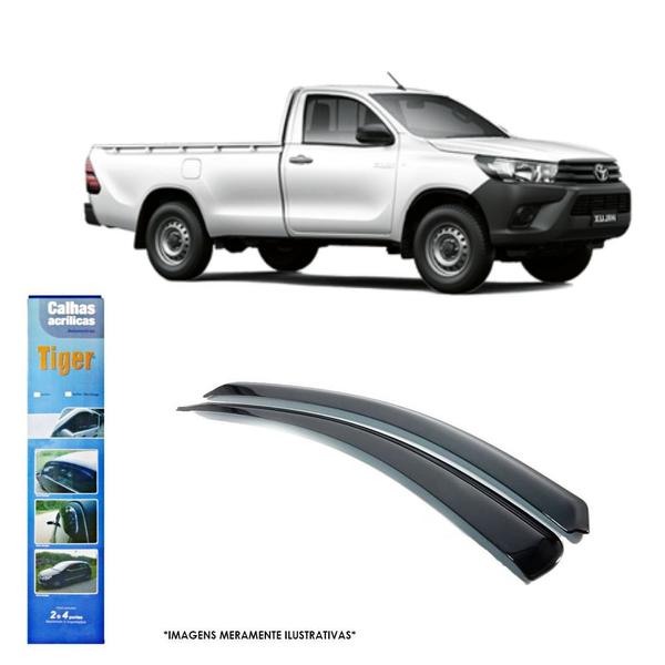 Imagem de Calha de Chuva Adaptável Para Hilux 1997 até 2004 2 Portas Tiger TY7850/ABS