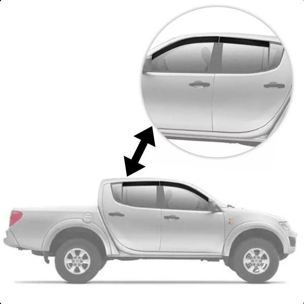 Imagem de Calha de Chuva Fumê TG Poli L200 Triton 4 Portas 2007-2018