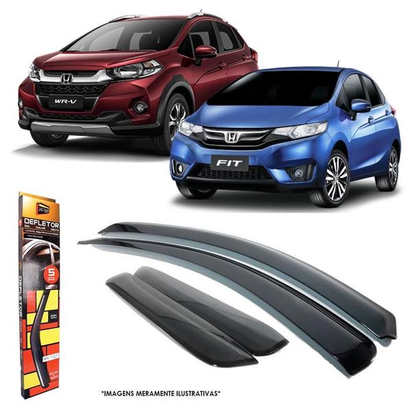 Imagem de Calha de Chuva para Honda New Fit 2015 a 2020 WRV 2017 a 2020 4 portas TG Poli - 28008