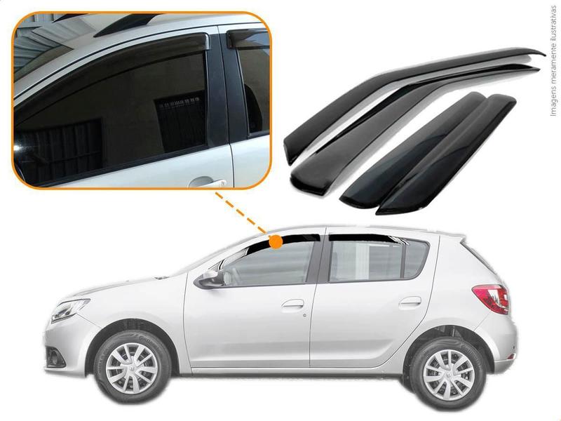 Calha De Chuva Renault Sandero 4 Portas 2008 2009 2011 2013 Imagem de Calha De Chuva Renault Sandero 4 Portas 2008 2009 2011 2013