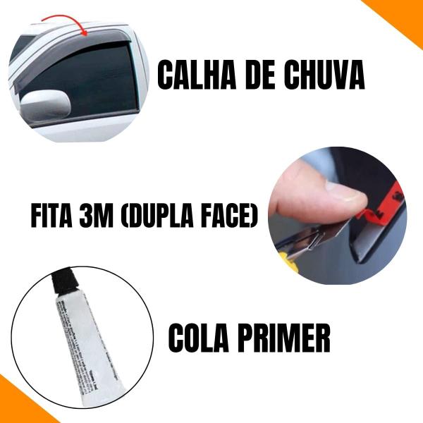 Imagem de Calha Defletor Chuva Hb20 Hatch 2013 a 2019 4 Portas