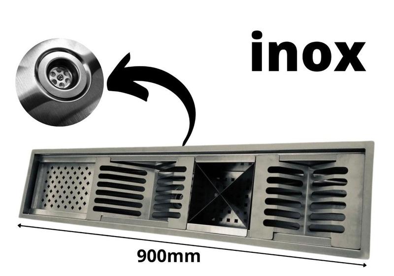 Imagem de Calha Inox 90cm Escorredor Completo Inox