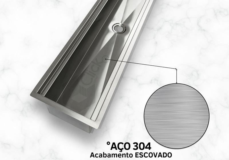 Imagem de Calha Inox 90cm Escorredor Completo Inox