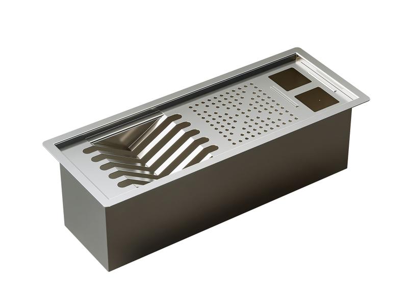 Imagem de Calha Inox Slim 44x17cm Úmida para Pratos Talheres Copos - LudRio