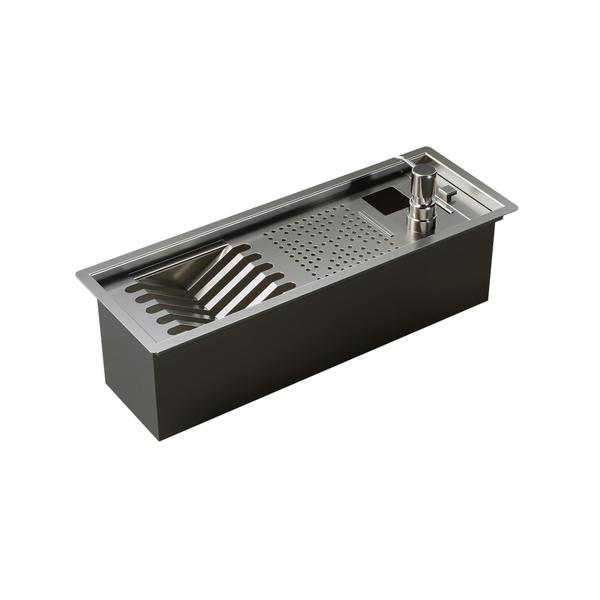 Imagem de Calha Inox Slim 48X17Cm Úmida Pratos Talheres Copos