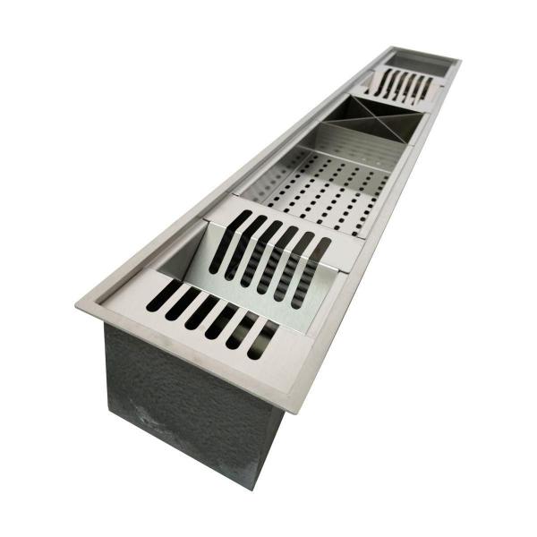 Imagem de Calha Úmida Gourmet Canal Organizador Escorredor Inox 120Cm