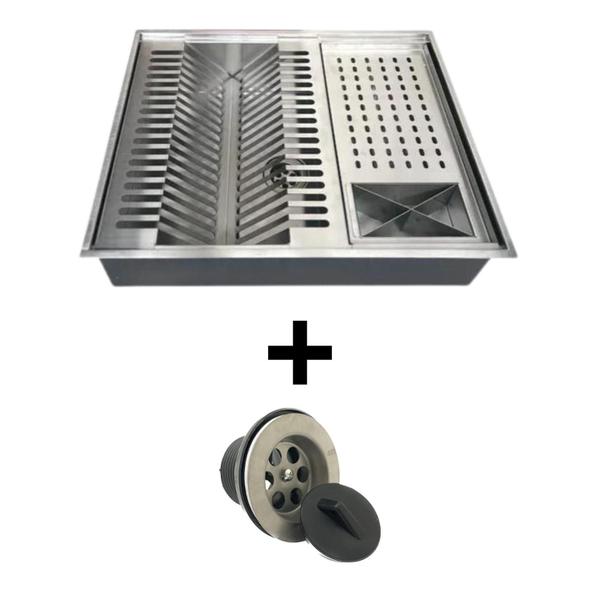 Imagem de Calha Úmida Inox Escovado Gourmet 50x40 c/ Acessórios