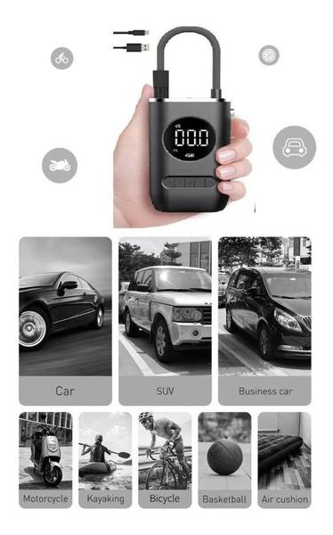 Imagem de Calibrador Compressor de ar Digital Portátil para Pneus de Carro, Bike, Bolas e Boias